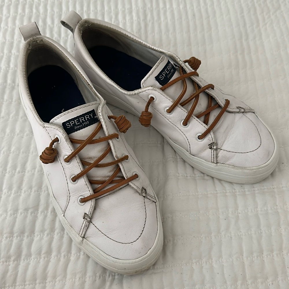 Sperry white leather platform - size 9.5
